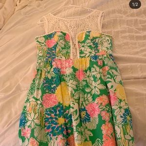 NEVER WORN lily pultzier green and white dress (6)